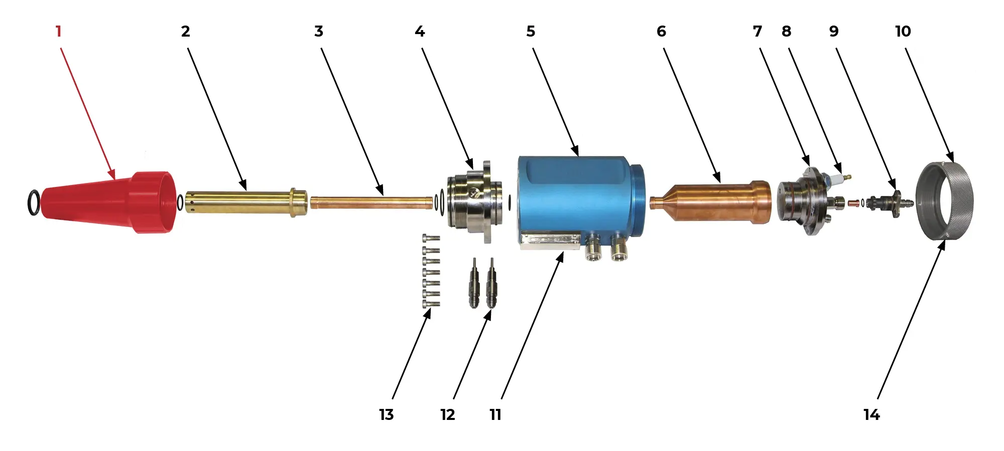 IRS-306001 Охлаждающий кожух 100 мм на Взрыв-схеме горелки K2