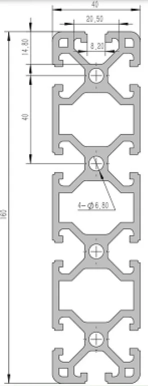 40160-8B Алюминиевый конструкционный профиль анодированный