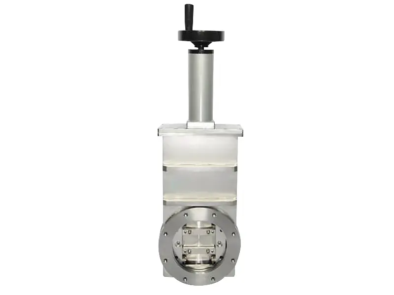 Шиберный затвор высоковакуумный. Ручной Фланец ISO-F80 нержавеющая сталь.