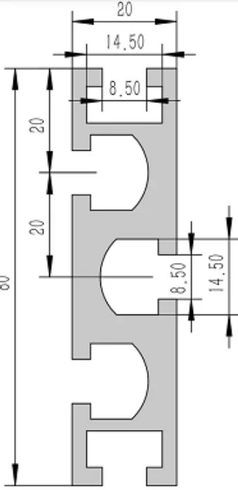 2080-8G Алюминиевый конструкционный профиль анодированный
