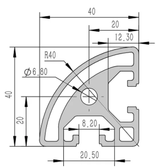 4040-8R Алюминиевый конструкционный профиль анодированный
