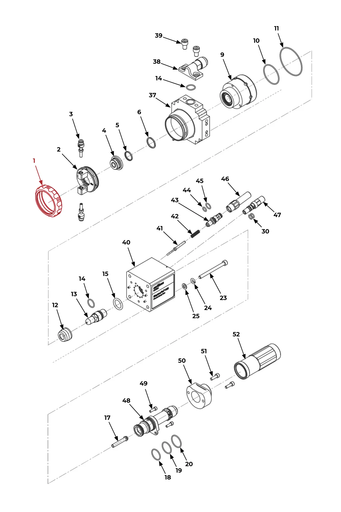 IRS-303001 Nozzle Nut on SinplexPro-180 Plasma Gun Scheme