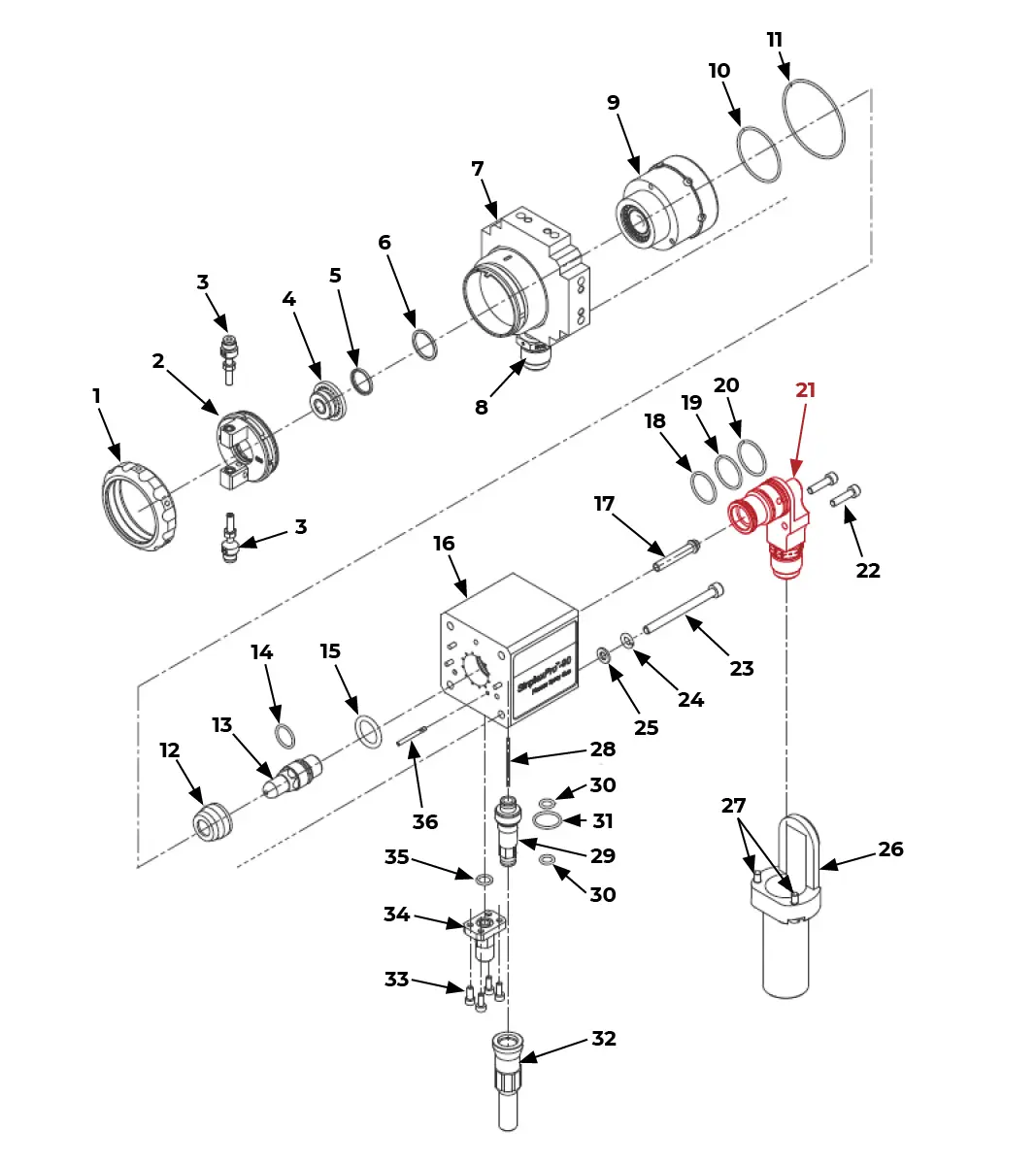 IRS-303026 Electrode Holder on SinplexPro-90 Plasma Gun Scheme