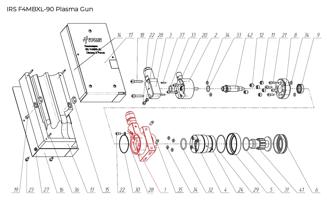 F4 - 90° Plasma Gun components