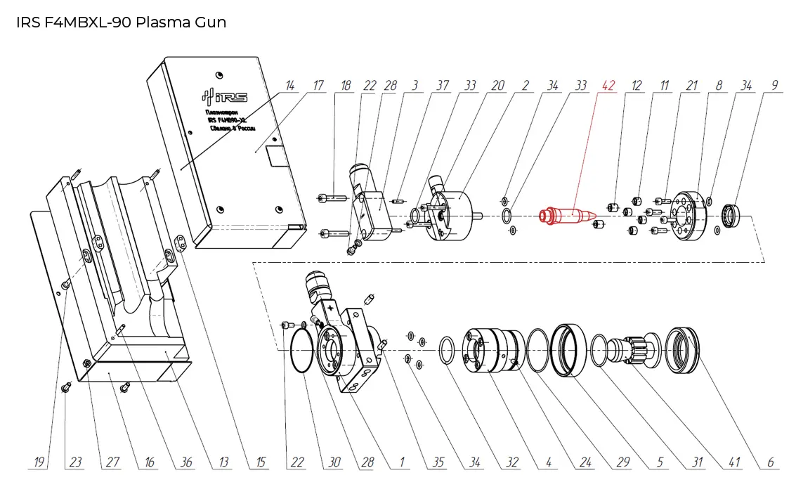 F4 - 90° Plasma Gun components