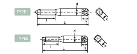 Метчик заостренный со спиральными канавками и длинным хвостовиком DLLS-POT803