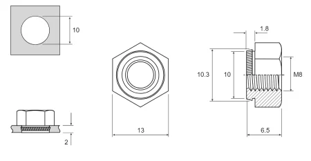 K-NUT M8 для 2,0 мм