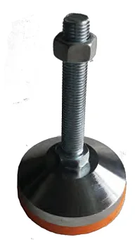 Опора регулируемая для алюминиевых профилей, основание 50 мм с резиновой накладкой, шпилька M8x50, ALF-LA50M8-D50R