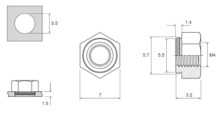K-NUT M4 для 1,5 мм