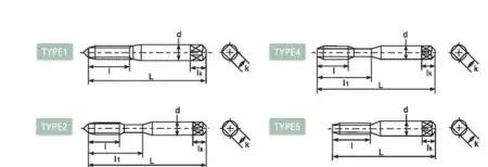 Метчик с прямой канавкой с левой резьбой DLLH-HT303