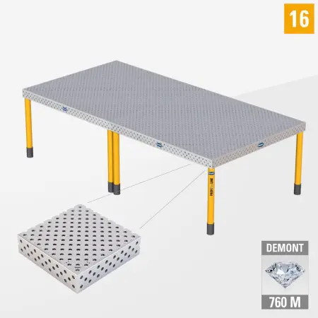 PROFIPlusLINE PL 3D welding table 16 3000x1500 nitrided DEMONT 760 M with standard legs