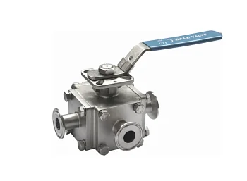 Санитарный четырехходовой шаровой кран(3A) (размер 4")