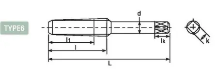 Метчик с прямой канавкой DLNT1204