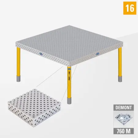 PROFIPlusLINE PL 3D welding table 16 1500x1500 nitrided DEMONT 760 M with standard legs