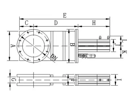Шиберный затвор высоковакуумный. Пневматический Фланец CF100 нержавеющая сталь.