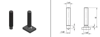 Шпилька резьбовая MD с алюминиевым кончиком Стальная M6x35 Арт. 46-06-035-MPF