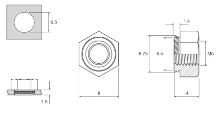 K-NUT М5 для 1,5 мм