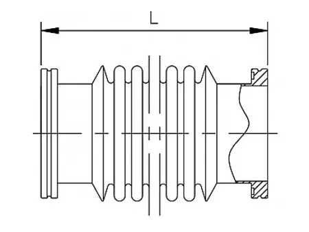 Сильфонный шланг гибкий ISO250, L = 1000