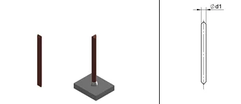 Изоляционный гвоздь стальной нержавеющий диаметром 4 мм длиной 200 мм