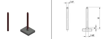 Изоляционный гвоздь ARC стальной омедненный диаметром 3 мм длиной 150 мм