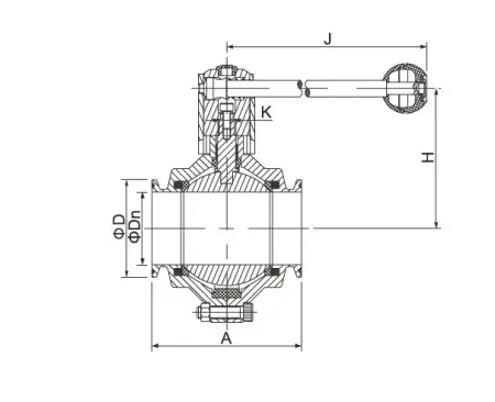 Дисковый клапан с зажимом (3A SMS ISO DS) (размер 1¼")