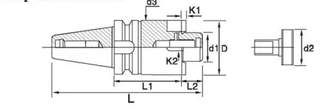 Держатель торцевой фрезы BT40-FMB22-200BG