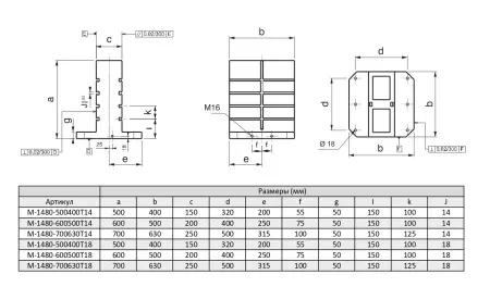M-1480-700630T18 Стойка двухсторонняя с Т-пазами
