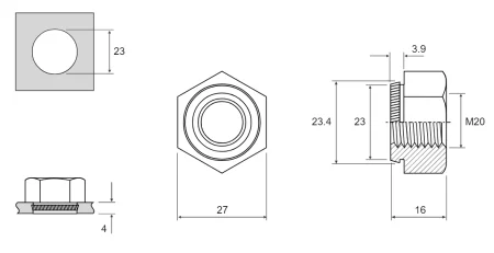 K-NUT М20 для 4,0 мм