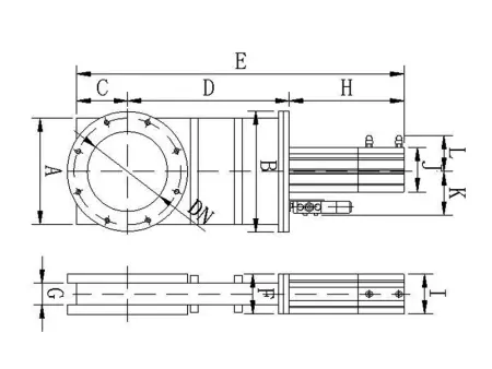 Шиберный затвор высоковакуумный. Пневматический Фланец CF63 нержавеющая сталь.