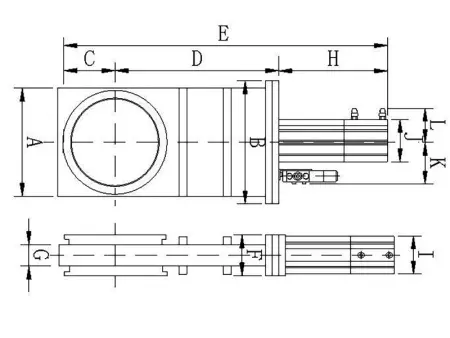 Шиберный затвор высоковакуумный. Пневматический Фланец ISO-K320 нержавеющая сталь.