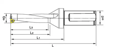 Быстросъемное корпусное сверло (трехудлиненное) C25-WC18-54L