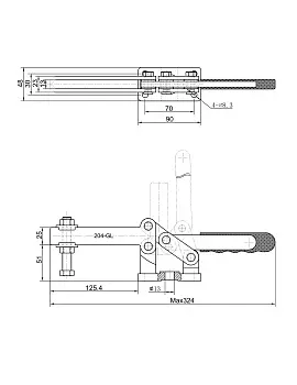 Прижим шарнирно-рычажный Арт. CH-204GL