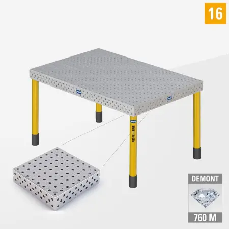 PE 3D welding table 16 1500x1000 nitrided DEMONT 760 M with standard legs