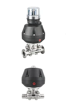 Пневматический мембранный клапан (привод с грибовидной головкой)
(Уплотнение 40, разммер DN32 1,25")