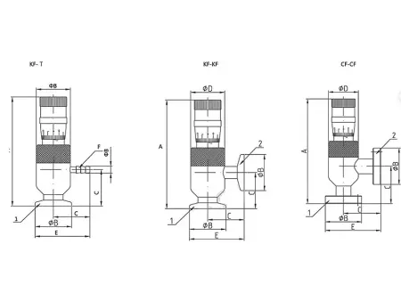 Вакуумный натекатель игольчатый ручной.GW-J4(1,2) Фланцы CF16/CF16 Артикул IRV-Р004-015