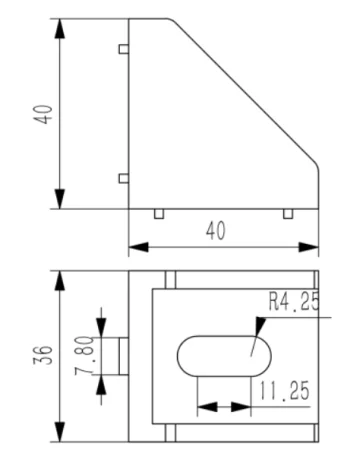 Прямоугольный соединитель усиленный 40х40-8 для алюминиевых профилей, ALF-RC4040-8