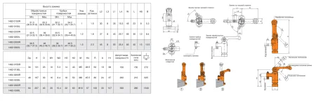 M-3360-4510R Прижим поворотный регулируемый с рычагом