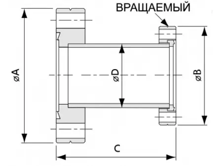 Переходник CF150 - CF35 с вращаемым фланцем