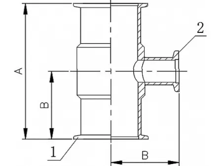 Тройник переходной KF50-KF40 тянутый (нержавеющая сталь 304)
