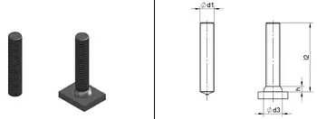 Шпилька резьбовая FD с алюминиевым кончиком Стальная нержавеющая M10x50 Арт. 54-10-050