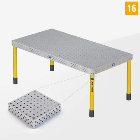 PE 3D welding table 16 2000x1000 standard version with standard legs