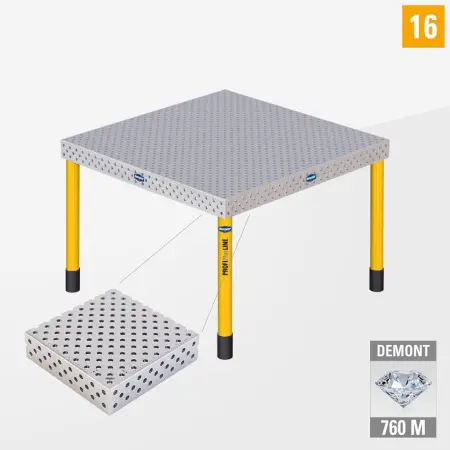 PROFIPlusLINE PL 3D welding table 16 1200x1200 nitrided DEMONT 760 M with standard legs