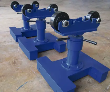 Roller support (adjustable lifting height)