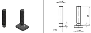 Шпилька резьбовая MD (MPF) с алюминиевым кончиком Стальная нержавеющая A2-50M6x25 Арт. 47-06-025-MPF