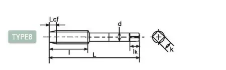 Метчик твердосплавный с прямой канавкой и длинным хвостовиком DLLS-OTT2403