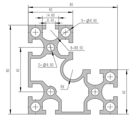 8840-8G Алюминиевый конструкционный профиль анодированный
