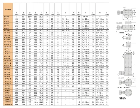 HT-P1510 Гидроцилиндр с полым штоком 15 тонн, 254 мм