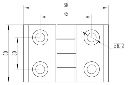 Петля алюминиевая М6 для алюминиевых профилей, серия 4545, ALF-LC4545-A