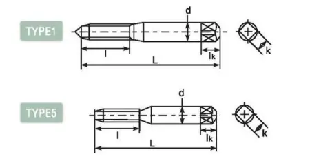 Метчик с прямой канавкой и длинным хвостовиком DLLS-HT161