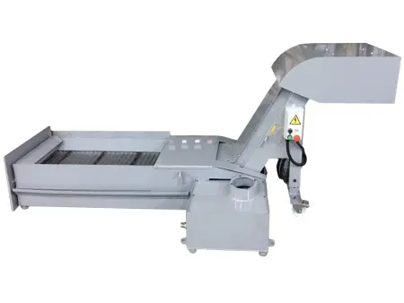 Стальной гусеничный конвейер для транспортировки стружки с резервуаром для воды. Серия IVT-A-B002